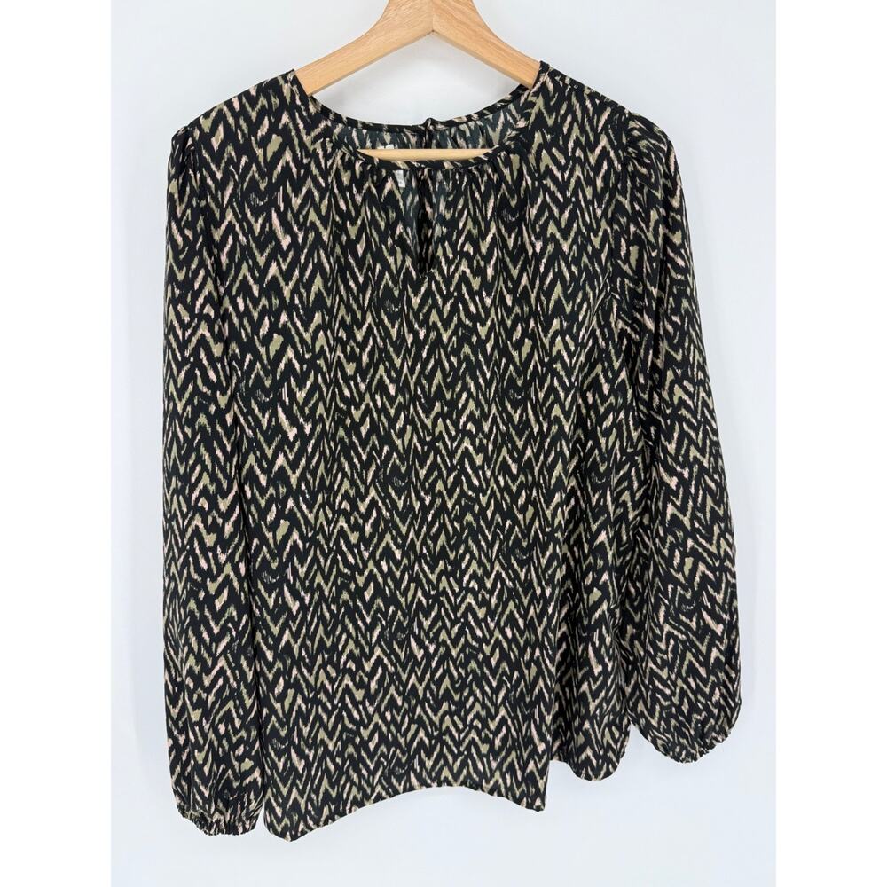 Maurices Women's Plus Size 0x Patterned Long Sleeve Blouse Top, 3044